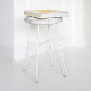 Wired white sleek stool